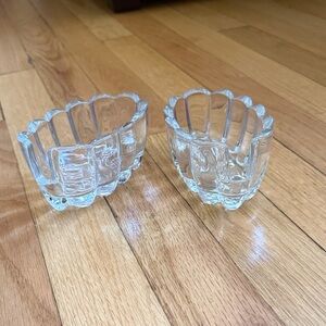 Vintage crystal spoon and fork holders.
